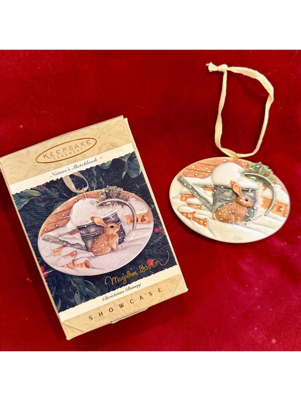 Christmas Bunny Hallmark Ornament - Nature's Sketchbook Series by Bastin - 1996